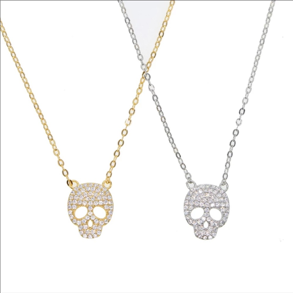 🔥CLEARANCE🔥Pave’ zirconia skull necklace